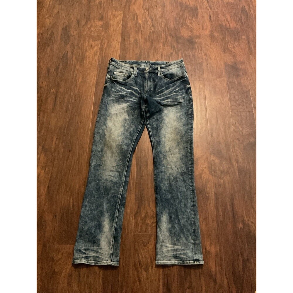 Men's Acid Wash Denim Jeans 34x32 Evan-x